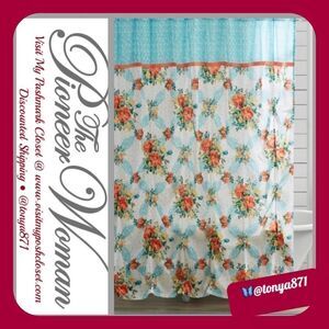 🦋 New Pioneer Woman Vintage Floral Fabric Shower Curtain